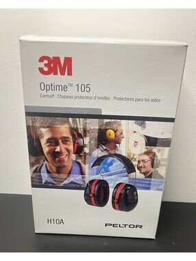 3m Optima 105 Peltor Headphones Black With Red Noise Canceling Headphones